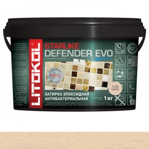 Затирка Litokol Starlike Defender EVO антибактериальная эпоксидная S.208 Sabbia L0485660002 1 кг