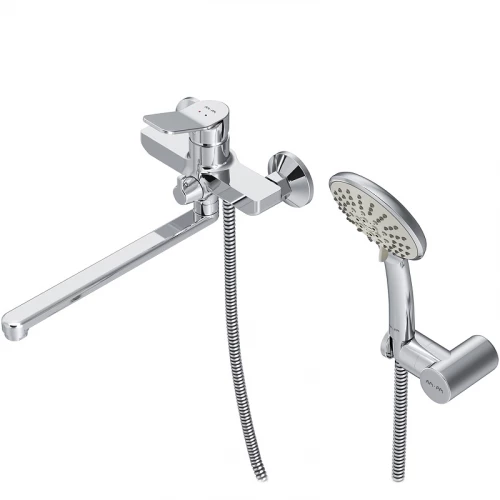 Смеситель для ванны и душа Am Pm X-Joy излив 300 мм душевой набор хром F85A95000