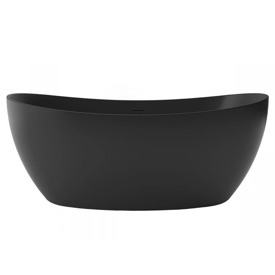 Ванна акриловая Azario Glasgow свободностоящая в комплекте с сифоном и металлической рамой цвет черный GLA18080MB 180х80х66.5 см