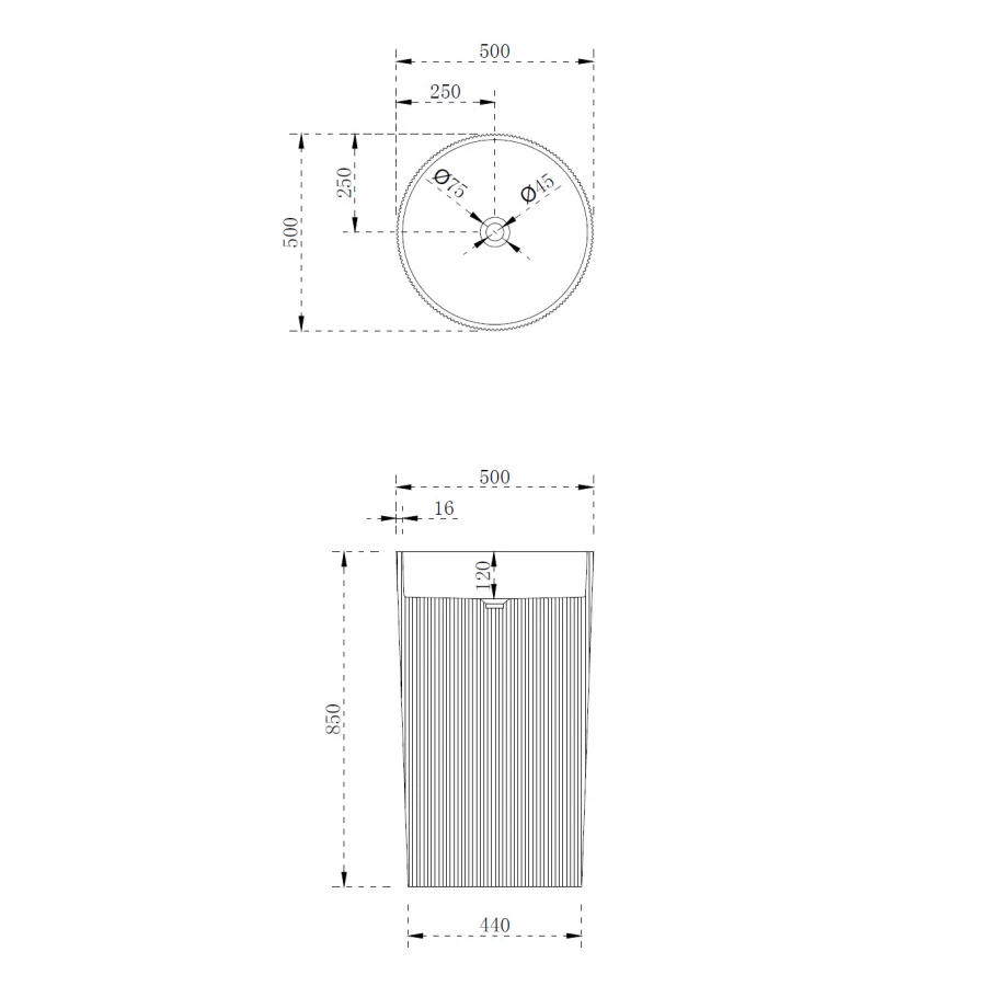 Раковина отдельностоящая Abber Stein голубая AS2501Blau