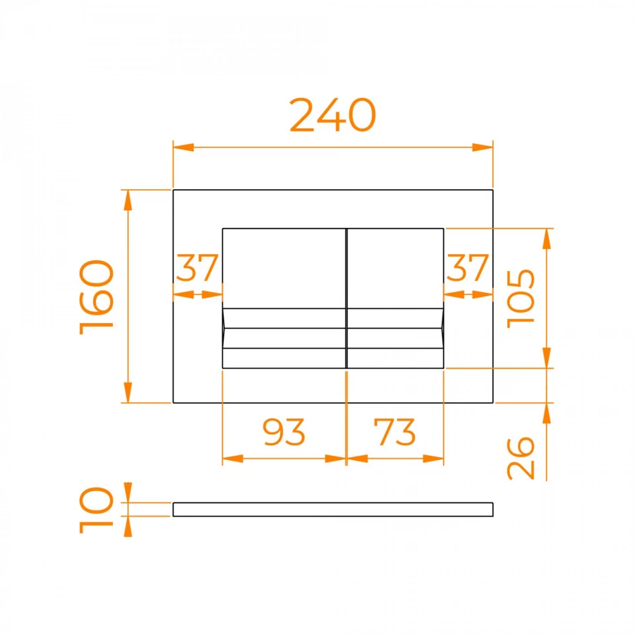 Кнопка слива RGW SWH-05B 68420005-04