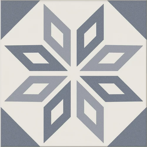 Плитка керамическая Ribesalbes Антигуа Деcор Азул / Antigua Decor Azul матовая серая PT01950 20х20 см