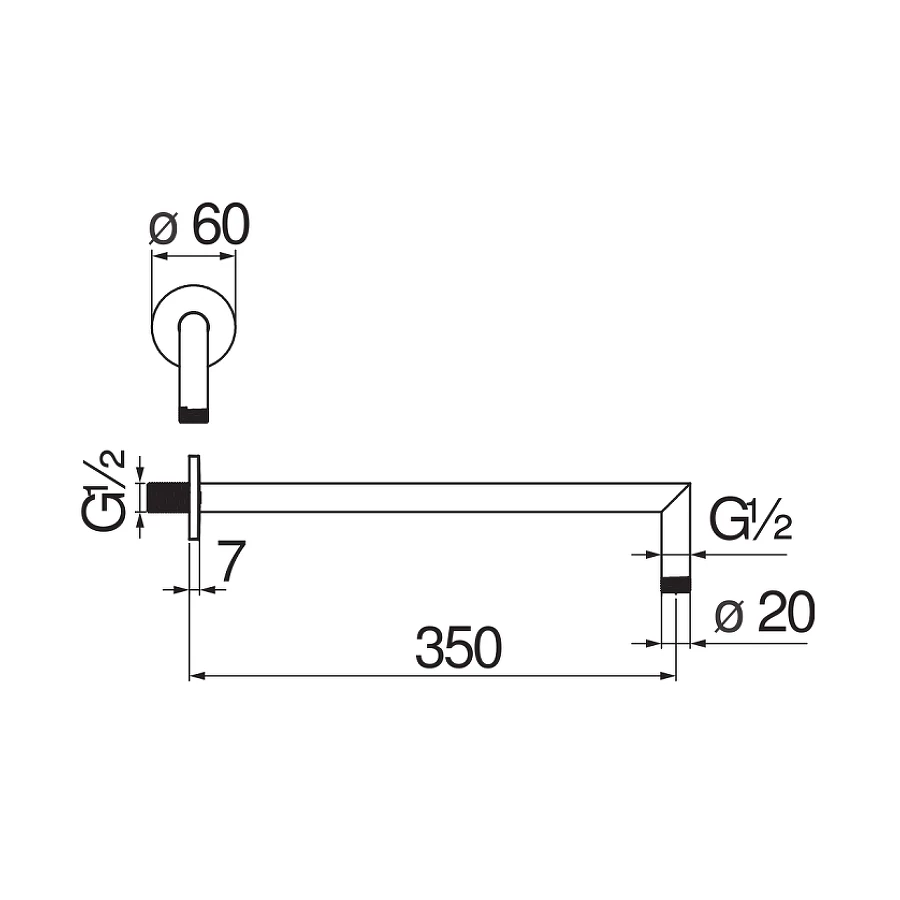 Кронштейн для душа Nobili Polar white матовый белый AD138/44WM 350 мм