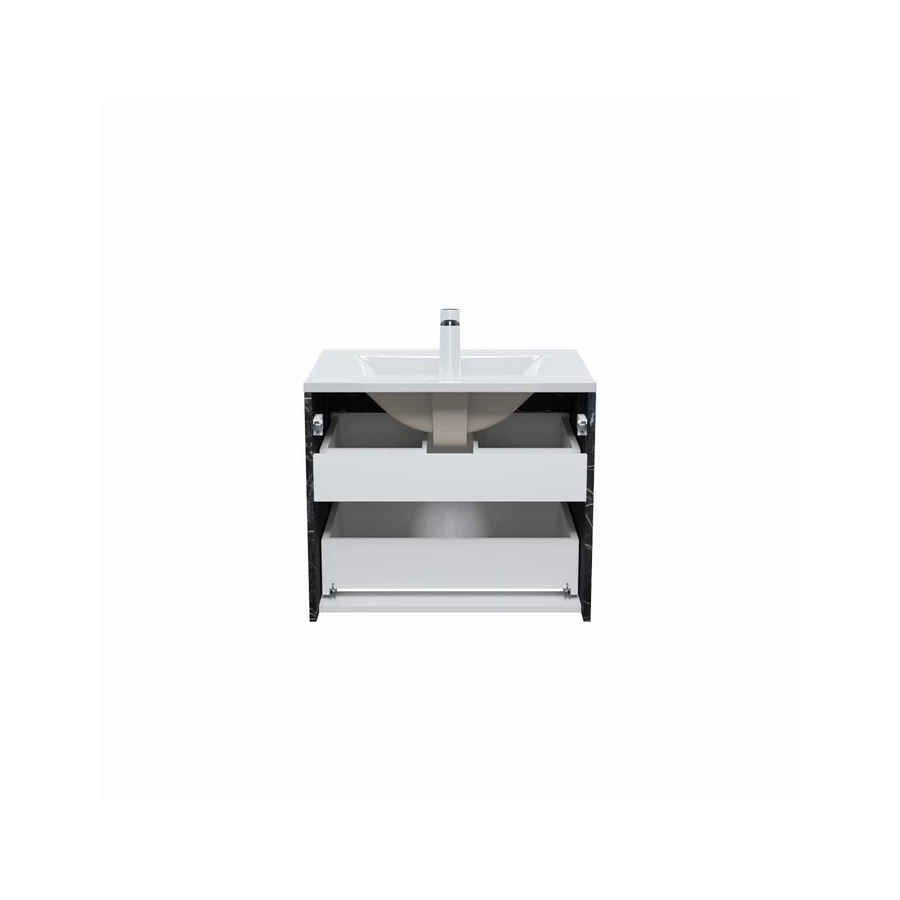 Тумба с умывальником Iddis Cloud подвесная белая черный мрамор CLO60B0i95K 60 см