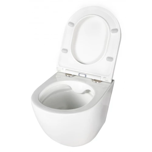 Унитаз подвесной безободковый Creto Cer C5 с крышкой сиденьем микролифт белый 1005-005Cer-С5W