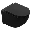 Унитаз подвесной Azario Grado безободковый система антивсплеск торнадо с быстросъемным сиденьем микролифт черный матовый AZ-0046-UQ1-MB 37х49х36 см