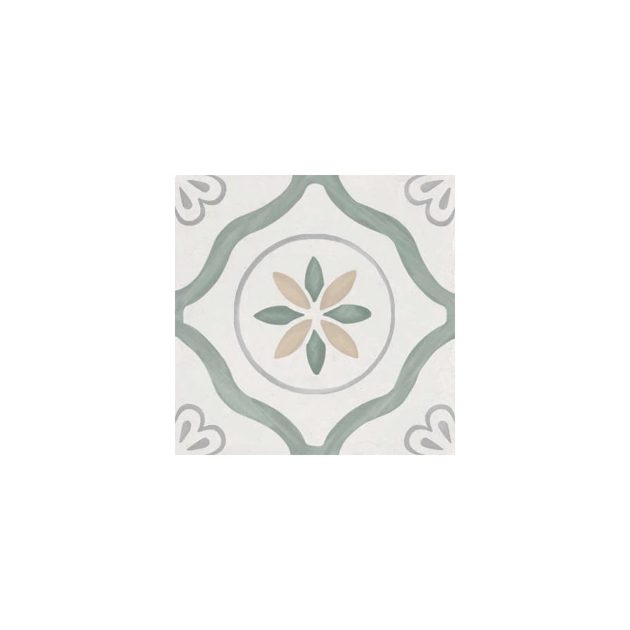 Керамогранит Harmony Peronda Sirocco Green Petals серо-зеленый 3386036157 22,3х22,3 см