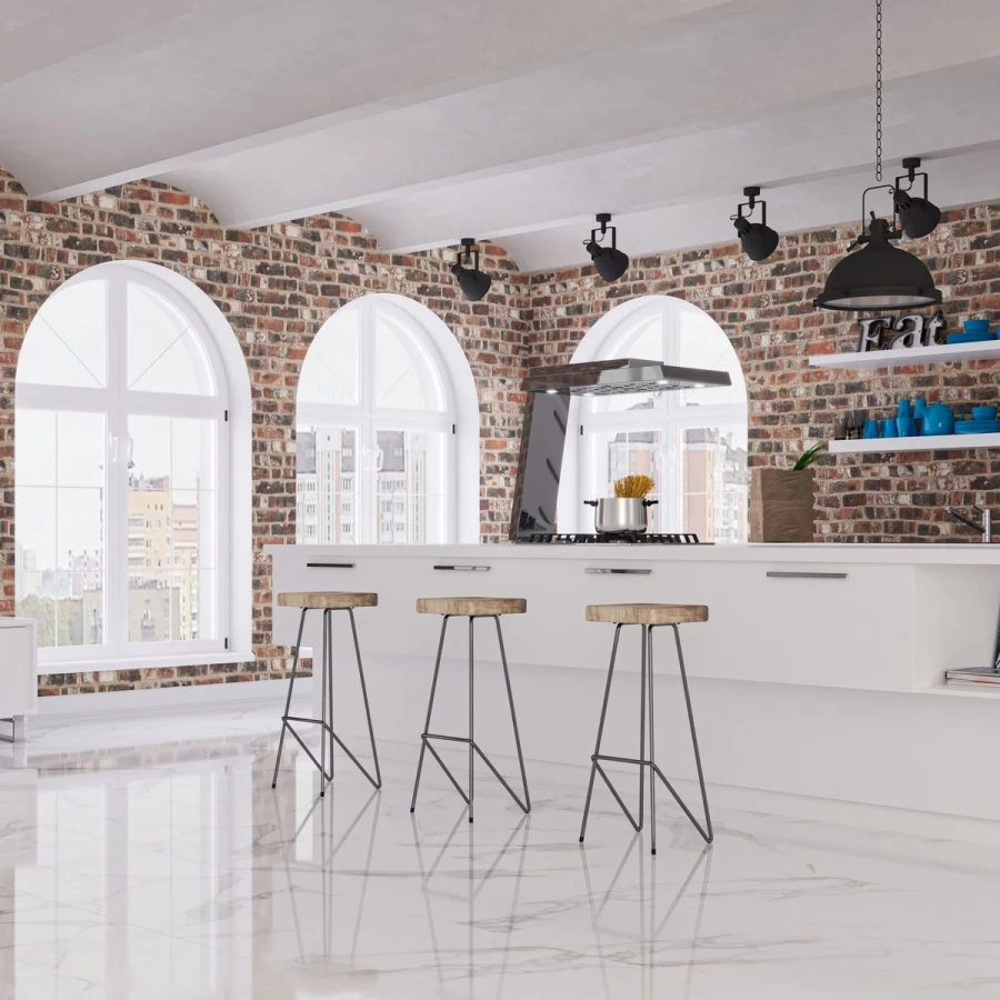 Керамогранит Neodom Classic Marble Statuario Irish Gold Polished белый N20475 120x60 см