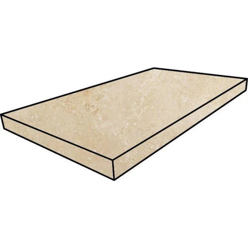 Ступень угловая левая из керамогранита Italon Нэчрэл Лайф Стоун Айвори / Natural Life Stone Ivory матовая бежевая 620070000453 60х33 см