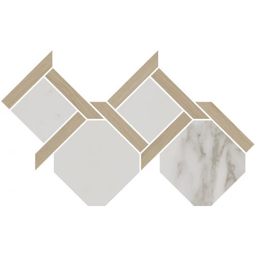 Керамогранит Kerama Marazzi Монте Тиберио Декор матовый белый ID168 48x29,5 см