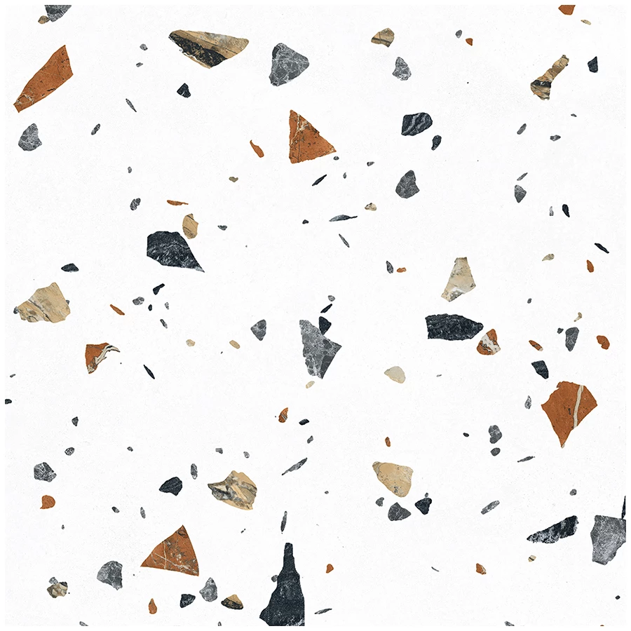 Керамогранит Laparet Terazzo Bianco карвинг матовый цветной 60х60 см