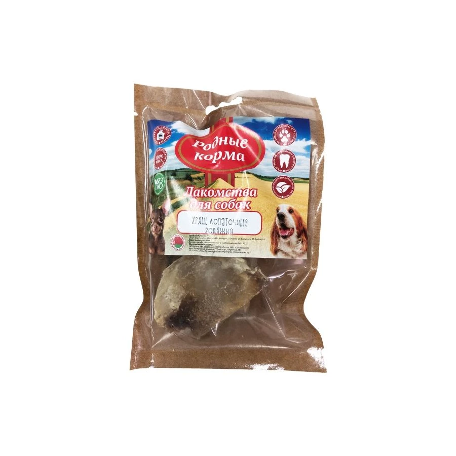 Лакомство для собак мелких пород Родные корма хрящ лопаточный говяжий сушеный в дровяной печи 011501 35 г