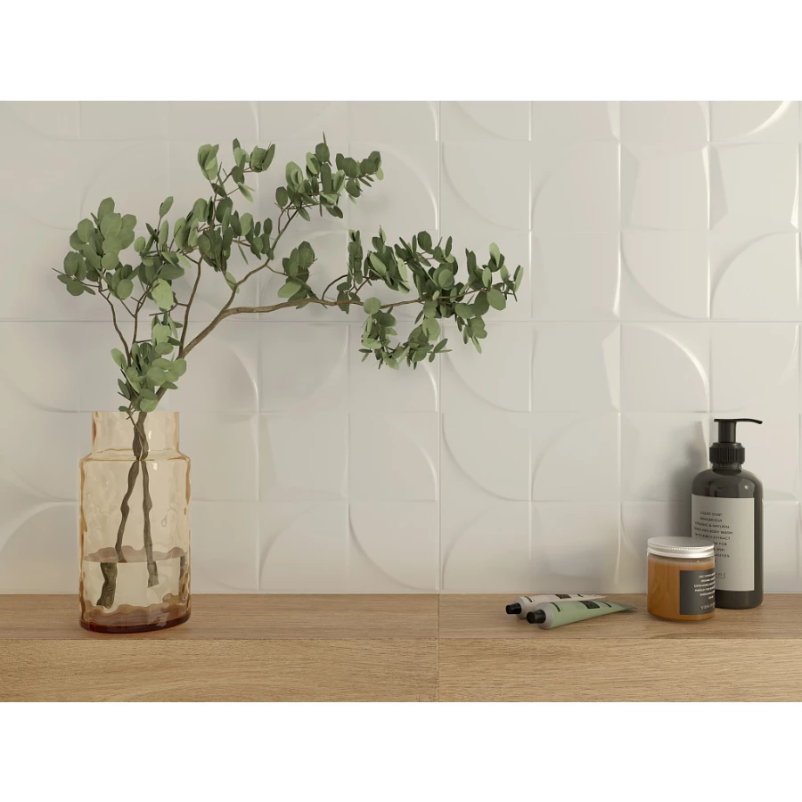 Плитка настенная Gracia Ceramica Blanc white 02 белый рельеф 010100001390 50х30 см