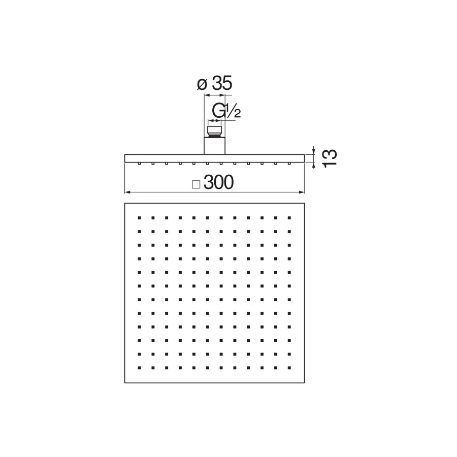 Верхний душ Nobili Chrome хром AD139/64CR 30 см