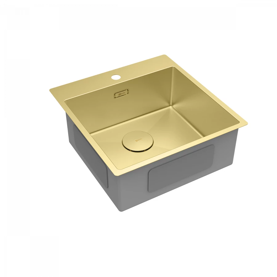 Кухонная мойка Lemark Janga 490 прямоугольная из нержавеющей стали светлое золото 9938106