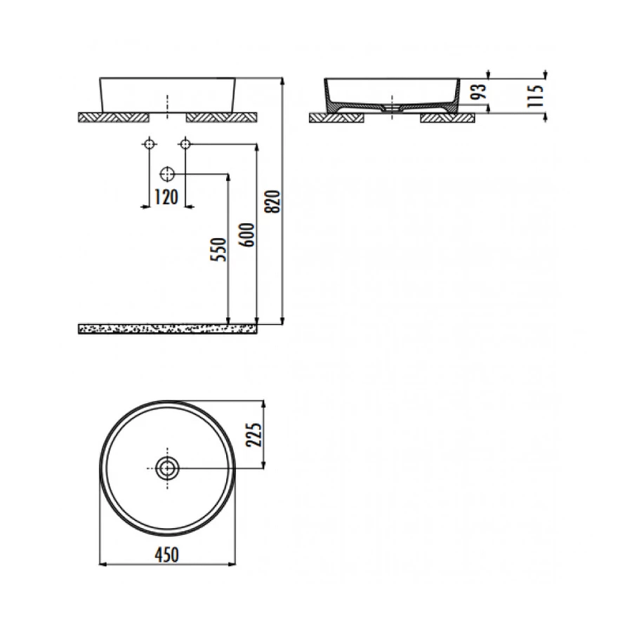 Раковина на столешницу Creavit Loop белый LP145-00CB00E-0000 45 см
