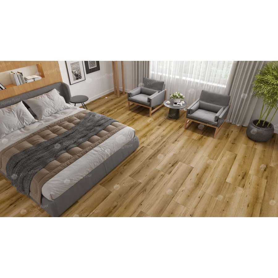 Ламинат Alpine Floor by Classen Aqua Life XL синхронное тиснение Дуб Гурон LF104-10 33 класс 8 мм 2.15 кв.м 128.5х28 см