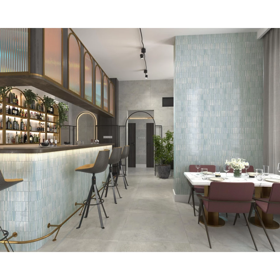 Керамогранит Dune Ceramica Kit-Kat Mosaic Water Glossy глянцевый голубой 188859 23,1х11,5 см