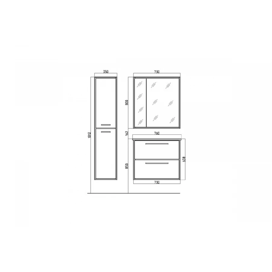 Зеркало-шкаф Raval Frame 75 Дуб сонома с подсветкой розеткой Fra.03.75/DS 76х83 см