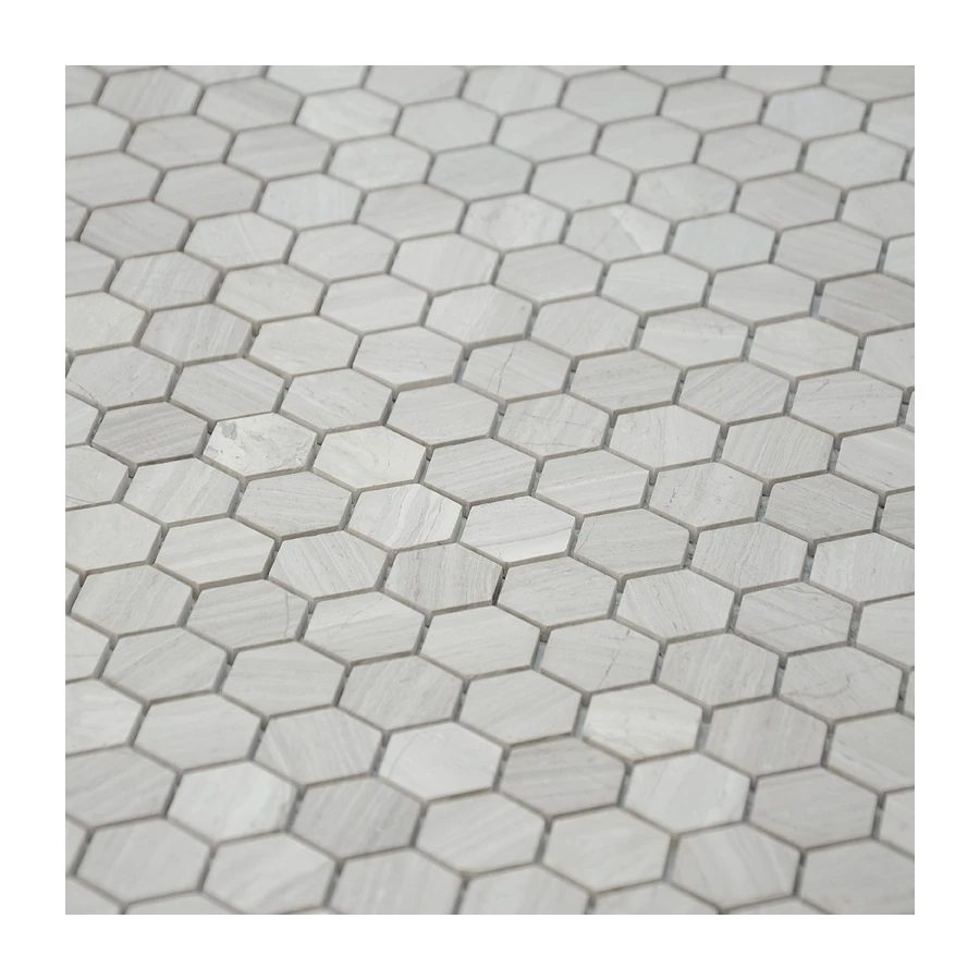 Мозаика из натурального камня LeeDo Ceramica Travertino silver MAT hex серый 28,5x30,5 см
