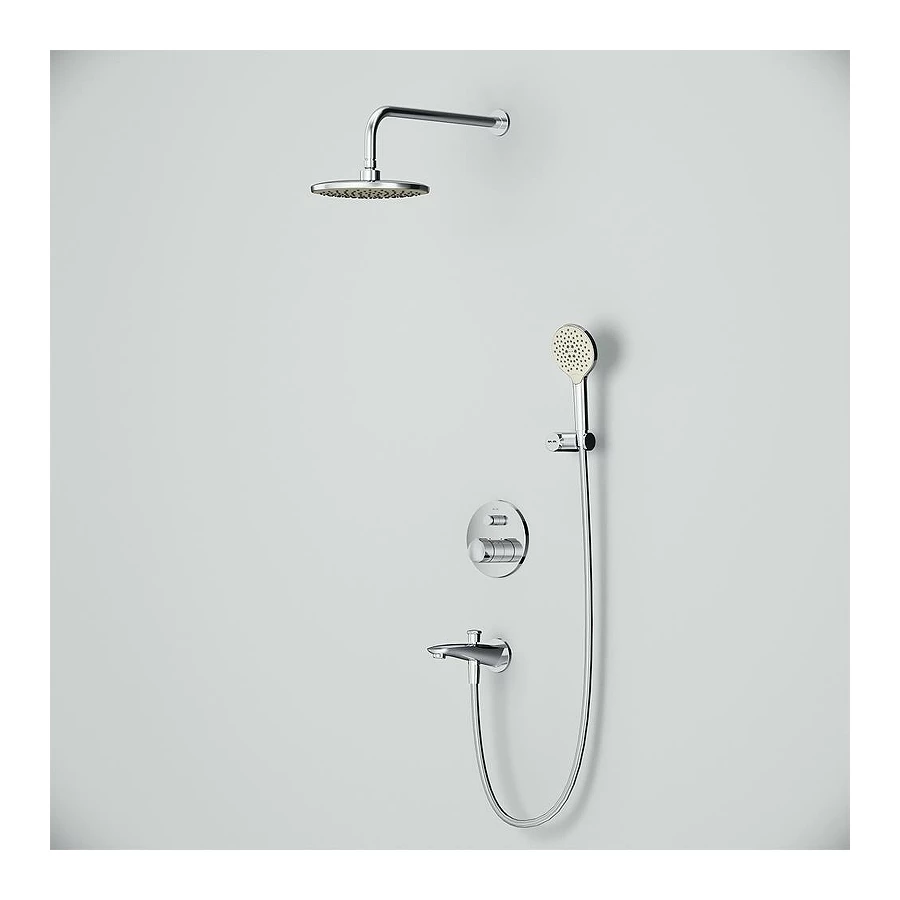 Смеситель для ванны и душа Am Pm X-Joy TouchReel верхний душ с держателем душевой набор и излив на ванну FP85A10020