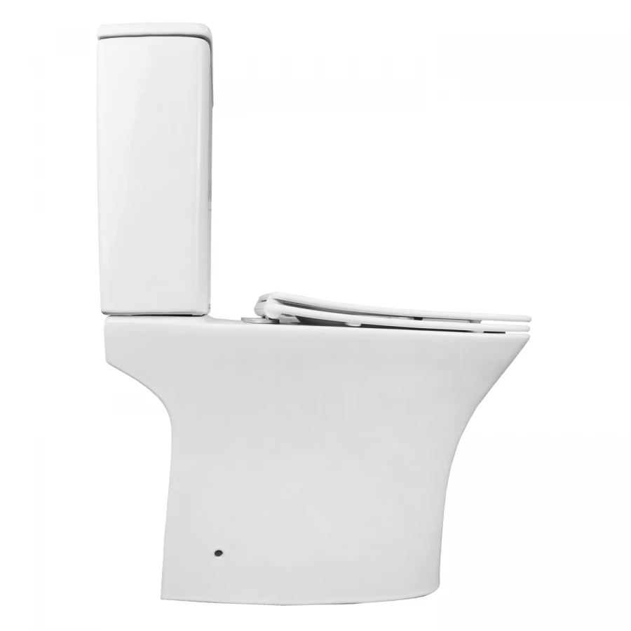 Унитаз напольный Azario Fretta Square безободковый с бачком и сиденьем микролифт AZ-5121 65х34х79 см