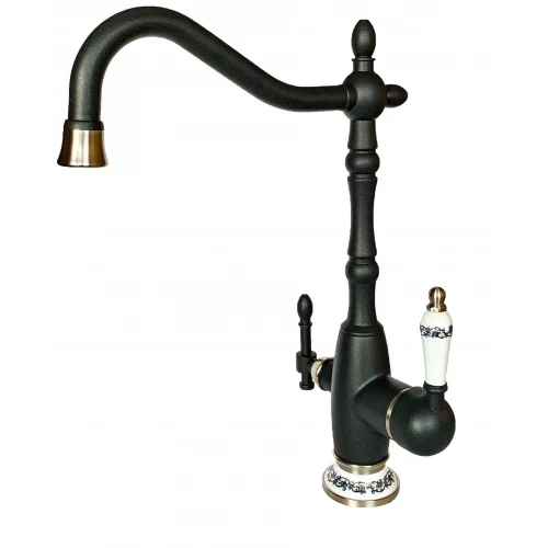 Смеситель с подключением фильтра (2в1) Milacio Castellon Ceramic MC.514.ASN антрацит/сатин