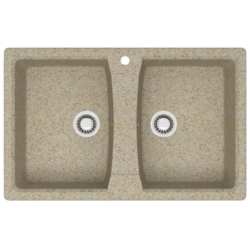 Кухонная мойка Azario Elmas двойная искусственный мрамор цвет песочный CS00078334 78х50х19 см