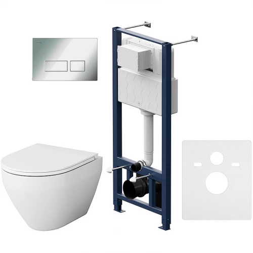 Инсталляция с подвесным унитазом Am Pm Spirit V2.0 FlashClean с сиденьем микролифт и клавишей IS47051.701700