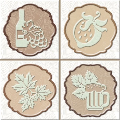 Декор Absolut Keramika Monocolor Milano Set Autumn Fosker B 4pzs ABC0000141 10x10 см