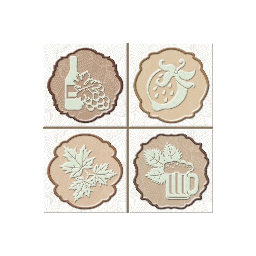 Декор Absolut Keramika Monocolor Milano Set Autumn Fosker B 4pzs ABC0000141 10x10 см