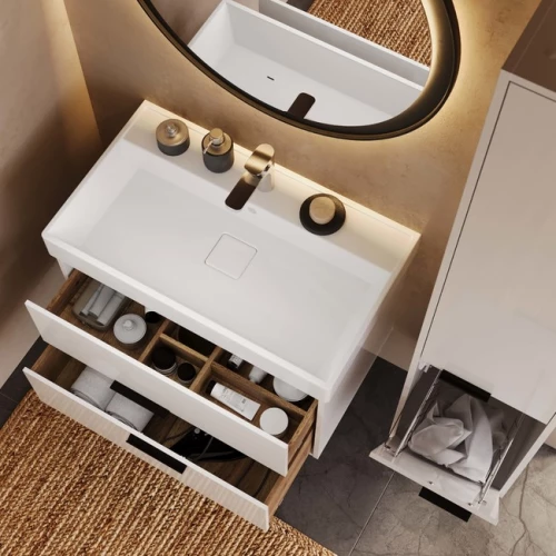 Тумба консольная Briz Сохо глянцевая белая 80 см