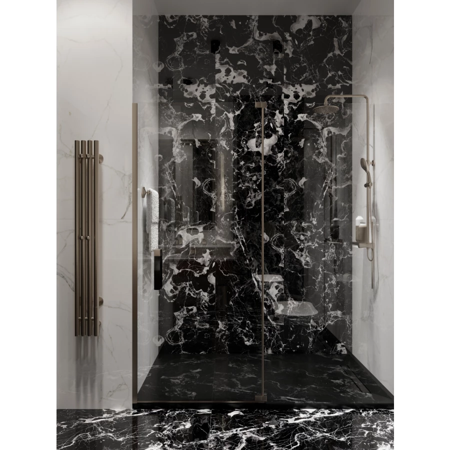 Керамогранит Arcadia Ceramica Elegant Nero High Gloss чёрный HG2001-A 120х60 см