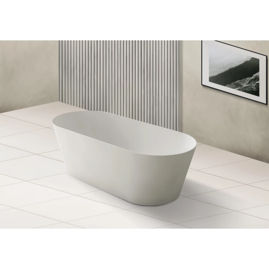 Ванна из искусственного камня Abber Stein белая матовая AS9622 165x70 см