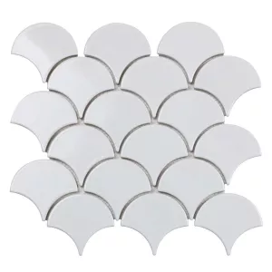 Керамическая мозаика Starmosaic Fan Shape White Glossy 29,3х27,4 см