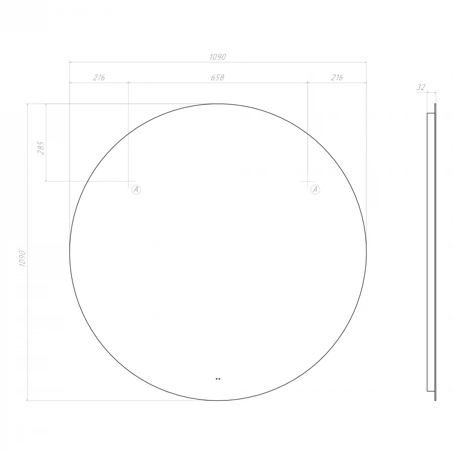 Зеркало Vigo Otti Classic 1100 088 110x110 см