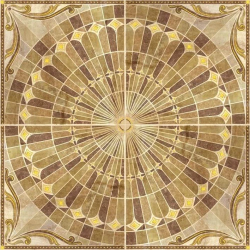 Плитка напольная Cerpa Ceramica Grecia Roseton матовая бежевая 45х45 см