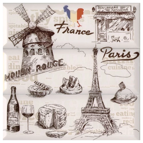 Плитка настенная Absolut Keramika Monocolor Composicion Paris глянцевая серая AK0985B 30x30 см