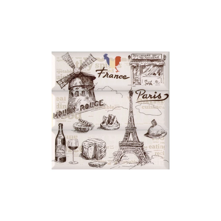 Плитка настенная Absolut Keramika Monocolor Composicion Paris глянцевая серая AK0985B 30x30 см