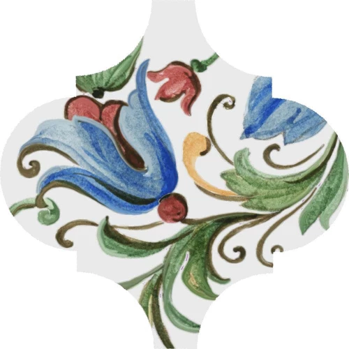 Плитка настенная Kerama Marazzi Арабески Тоскана 3 Декор глянцевый белый VT/A579/65000 6,5x6,5 см