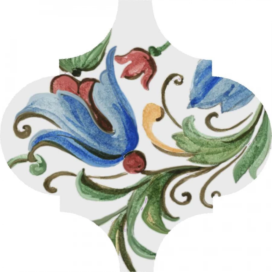 Плитка настенная Kerama Marazzi Арабески Тоскана 3 Декор глянцевый белый VT/A579/65000 6,5x6,5 см