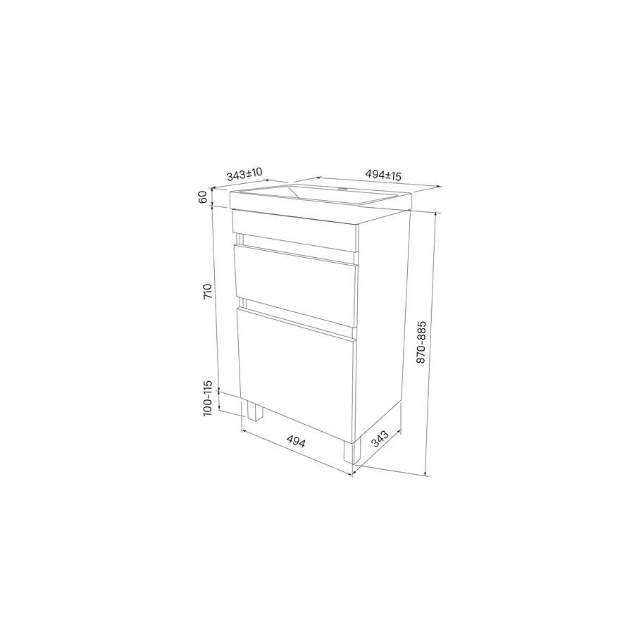 Тумба с умывальником Iddis Zodiac напольная с ящиками белая 50 см под умывальник 3505000i28 ZOD5CBFi95K