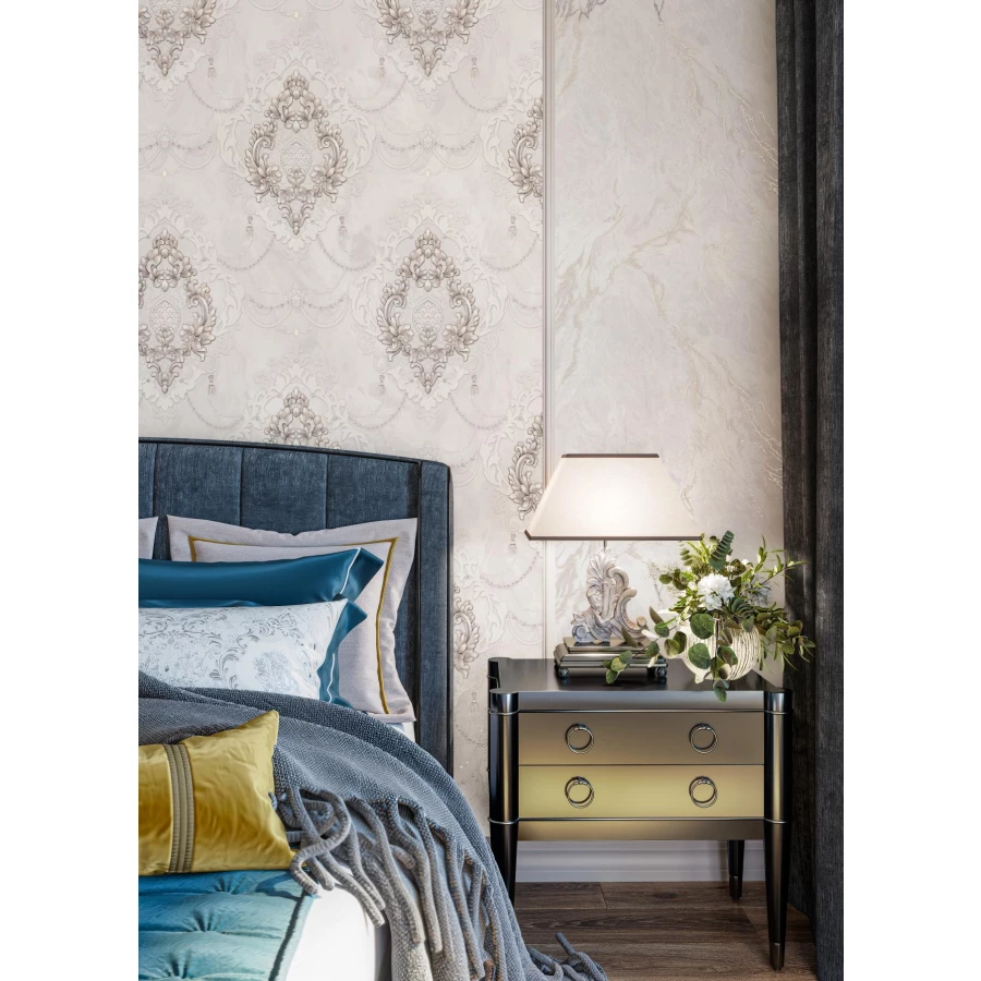 Обои флизелиновые Palitra Life Andijana серые PL72467-42 1,06х10,05 м