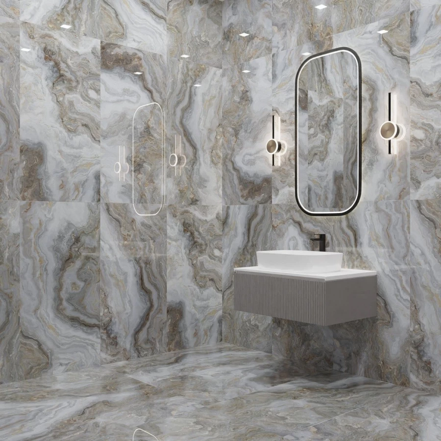 Керамогранит Neodom Luxury Arabesque Grey Polished глянцевый серый N20352 120x60 см