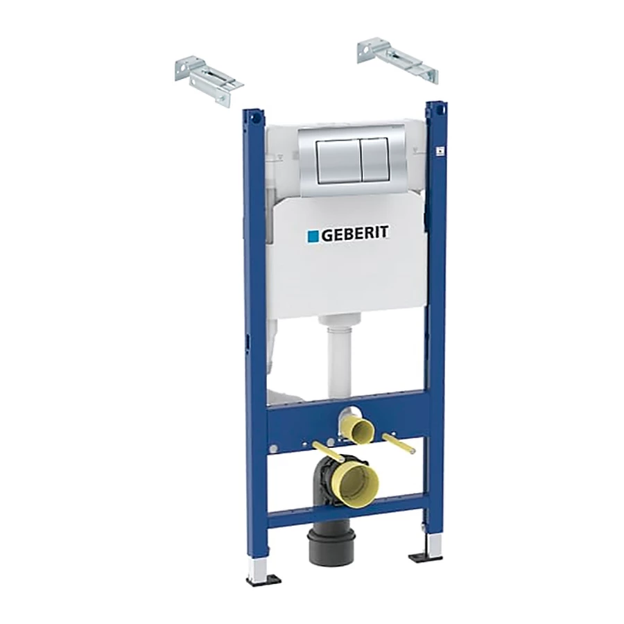 Инсталляция Geberit Duofix для подвесного унитаза со смывным бачком Delta смывная клавиша Delta30 крепёж к стене Хром 458.163.21.1 112 см