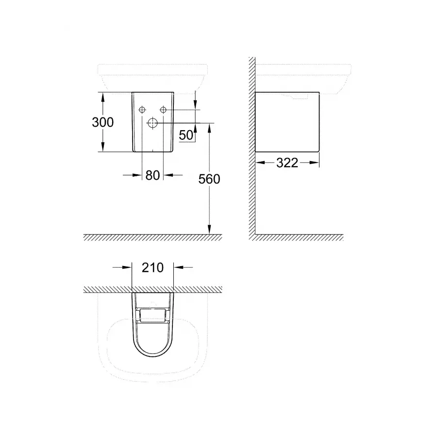 Полупьедестал Grohe Euro Ceramic 39201000