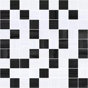 Мозаика Ceramica Classic Stripes чёрный+серый 30х30