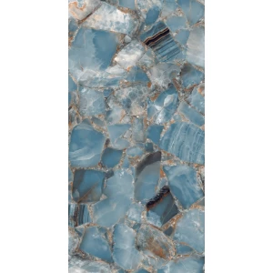 Керамогранит Seratonia Glossy Aqua Stone Dark темно-голубой 120х60 см
