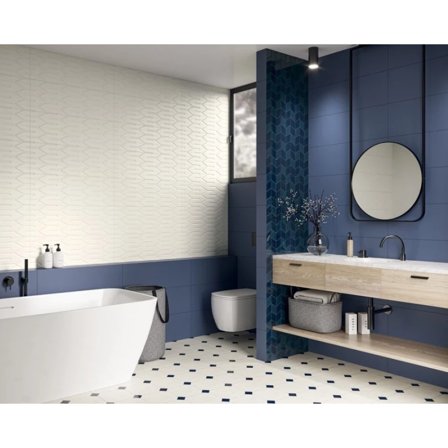 Плитка настенная Ceramika Paradyz Nightwi Navy Blue Tonal Struktura Rekt 75х25 см