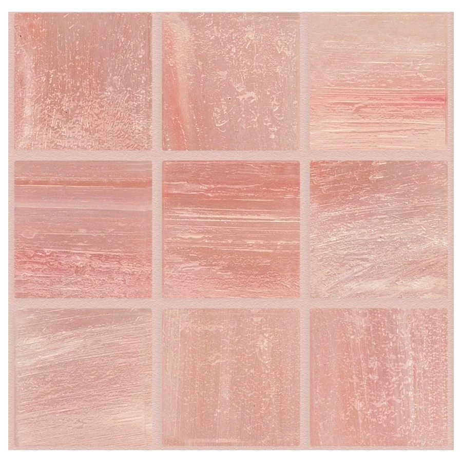 Стеклянная мозаика Trend Brillante Opale с авантюрином сетка 2x2 262 глянцевая розовая Br262-pl-583179.0 31,6х31,6 см